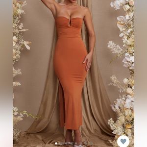 Brand new oh Polly strapless midi/maxi dress in peach